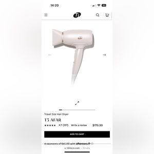 NWT - T3 afar travel compact hairdryer - new in box